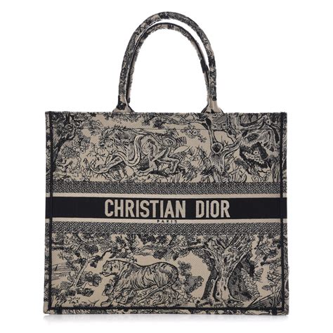 dior book tote toile de jouy black